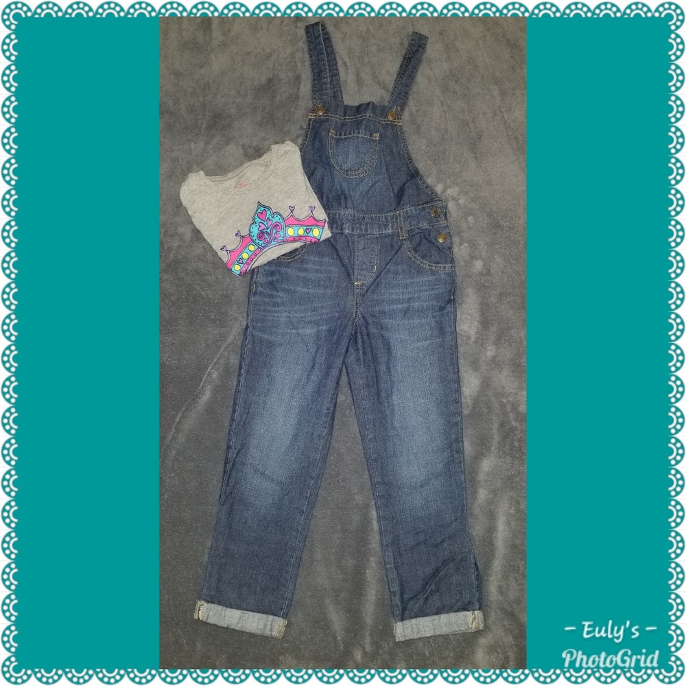 Children's Place, girls sz 7/8 overall, shirt Set.
